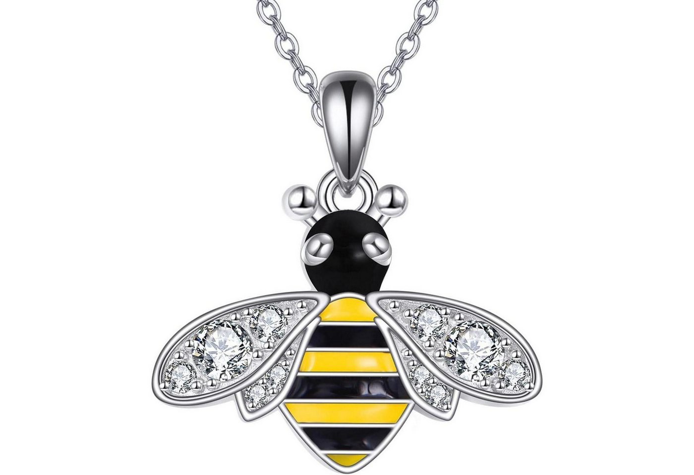 LuxusKollektion Kette und Anhänger Set Halskette Biene Anhänger 925 Sterling Silber Damen Mädchen Biene-B von LuxusKollektion