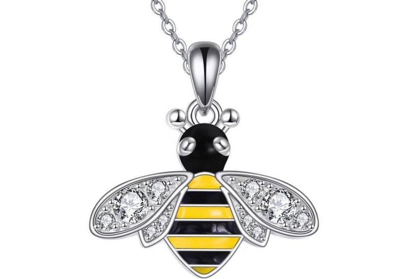 LuxusKollektion Kette und Anhänger Set Halskette Biene Anhänger 925 Sterling Silber Damen Mädchen Biene-B von LuxusKollektion