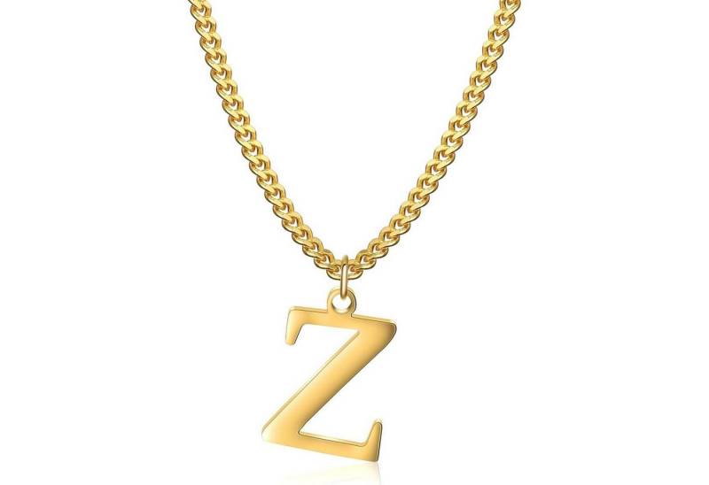 LuxusKollektion Kette und Anhänger Set Halskette Damen 14K vergoldet Krone Anhänger Buchstabe A Z XAC-247-Z von LuxusKollektion