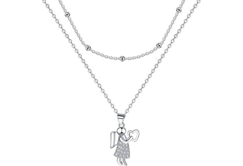 LuxusKollektion Kette und Anhänger Set Halskette Damen 925 Silber Geschenk Muttertag Weihnachten Engel von LuxusKollektion