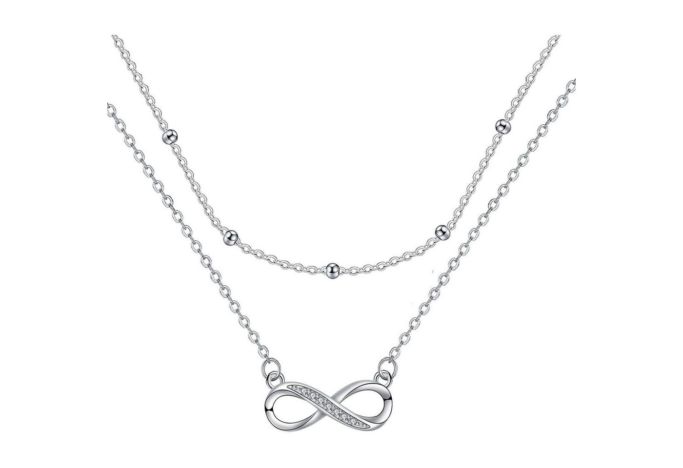LuxusKollektion Kette und Anhänger Set Halskette Damen 925 Silber Geschenk Muttertag Weihnachten infinity von LuxusKollektion