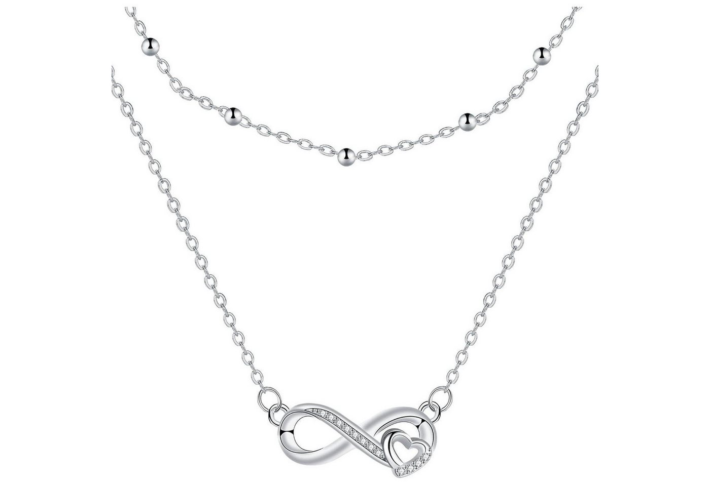 LuxusKollektion Kette und Anhänger Set Halskette Damen 925 Silber Geschenk Weihnachten Muttertag Kreuz-A von LuxusKollektion