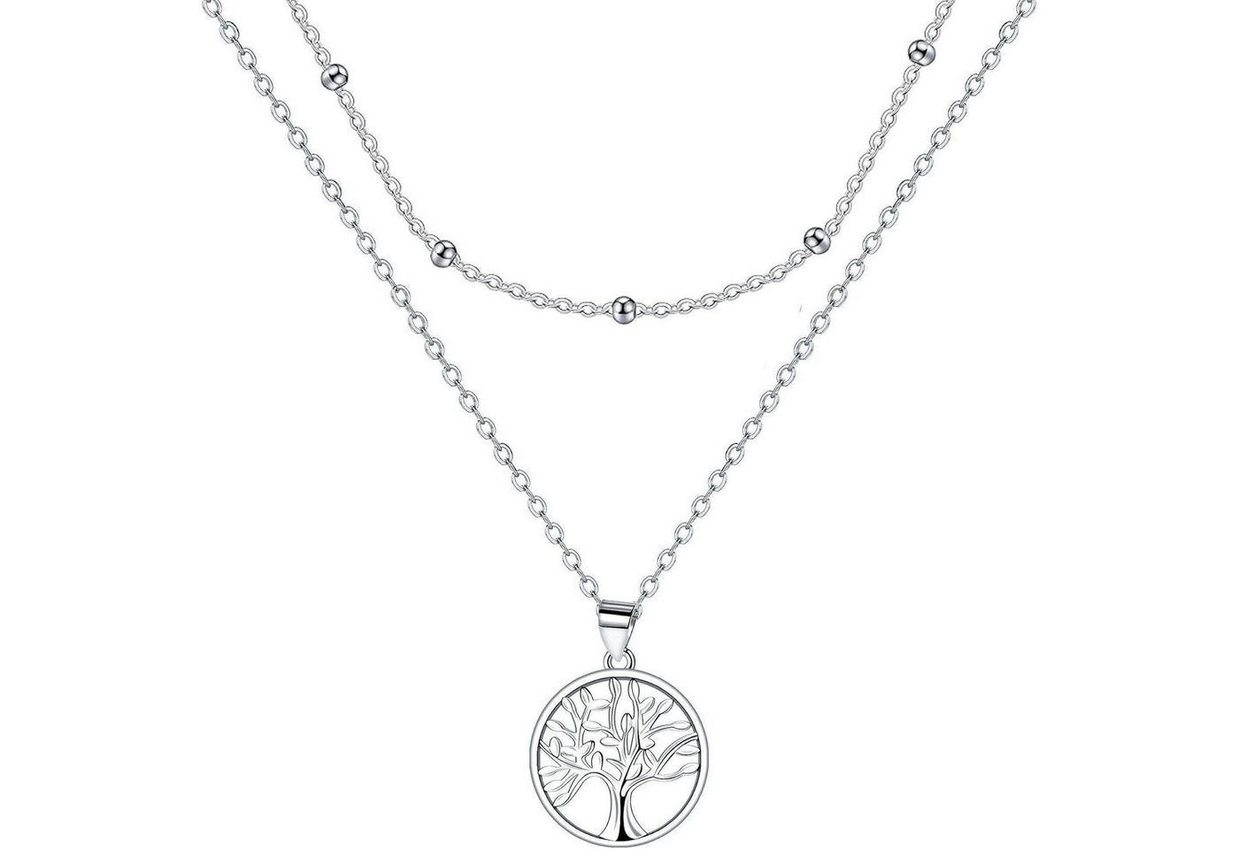 LuxusKollektion Kette und Anhänger Set Halskette Damen 925 Silber Weihnachten Muttertag Geburtstag Lebensbaum von LuxusKollektion