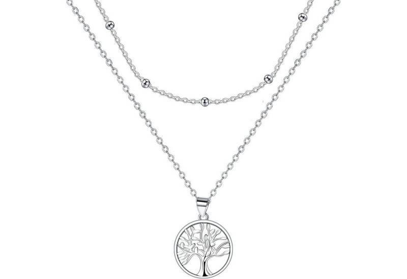 LuxusKollektion Kette und Anhänger Set Halskette Damen 925 Silber Weihnachten Muttertag Geburtstag Lebensbaum von LuxusKollektion