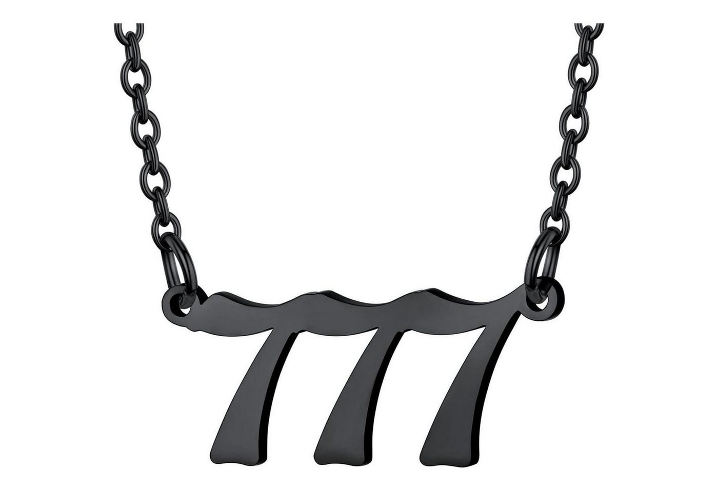 LuxusKollektion Kette und Anhänger Set Halskette Damen Engelszahlen Anhänger Edelstahl 777-Schwarz von LuxusKollektion