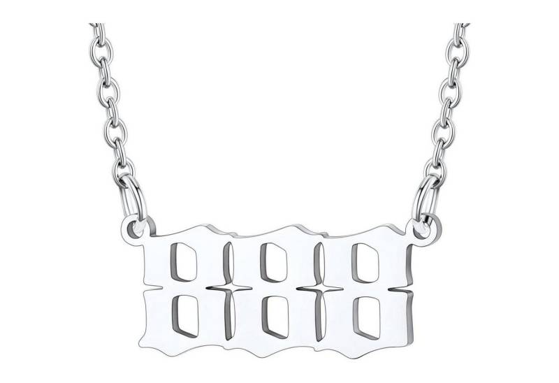LuxusKollektion Kette und Anhänger Set Halskette Damen Engelszahlen Anhänger Edelstahl 888-Silber von LuxusKollektion