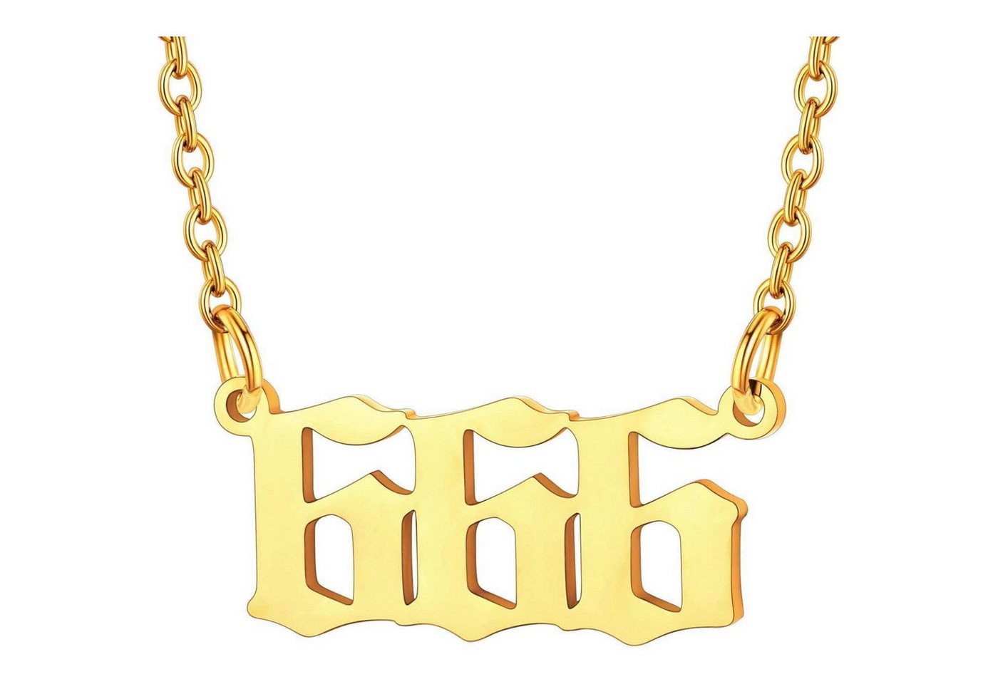 LuxusKollektion Kette und Anhänger Set Halskette Damen Engelszahlen Anhänger Schlüsselbein 666-Gold von LuxusKollektion