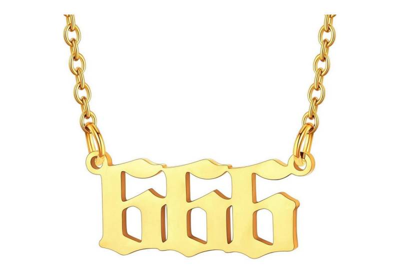 LuxusKollektion Kette und Anhänger Set Halskette Damen Engelszahlen Anhänger Schlüsselbein 666-Gold von LuxusKollektion
