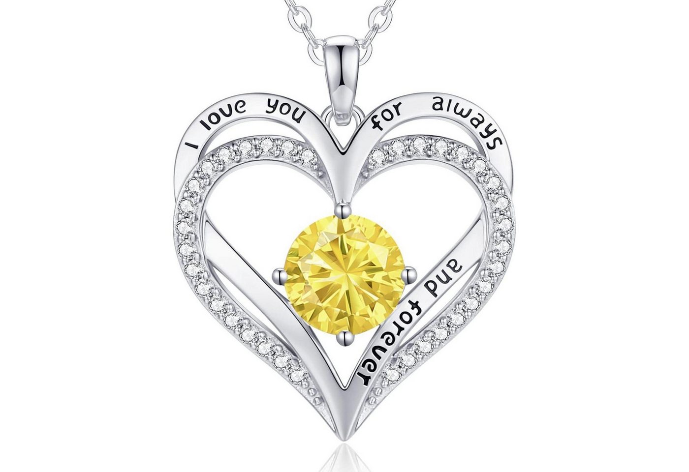 LuxusKollektion Kette und Anhänger Set Halskette Damen Herzanhänger 925 Silber Rosegold SterlingSilber-11-Nov von LuxusKollektion