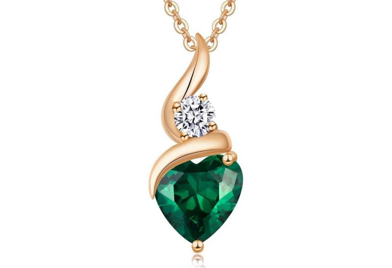 LuxusKollektion Kette und Anhänger Set Halskette Damen Infinity Herz 925 Messing rosévergoldet-05-Mai von LuxusKollektion