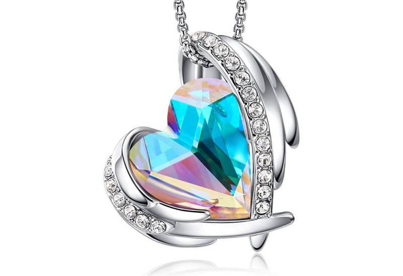 LuxusKollektion Kette und Anhänger Set Halskette Damen Rosegold Herz Geschenkverpackung Rhodinierung Bunte von LuxusKollektion