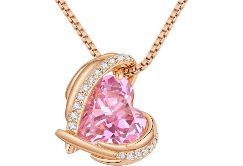 LuxusKollektion Kette und Anhänger Set Halskette Damen Rosegold Herz Schmuck Geschenk Rosegold-10-Okt von LuxusKollektion