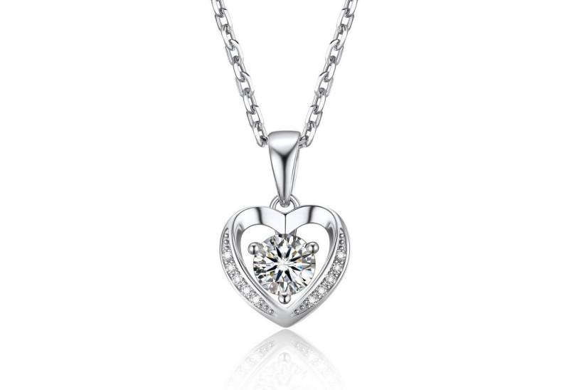 LuxusKollektion Kette und Anhänger Set Halskette Damen Silber 925 Moissanite 1 Karat Herzförmig-0,5 Karat von LuxusKollektion