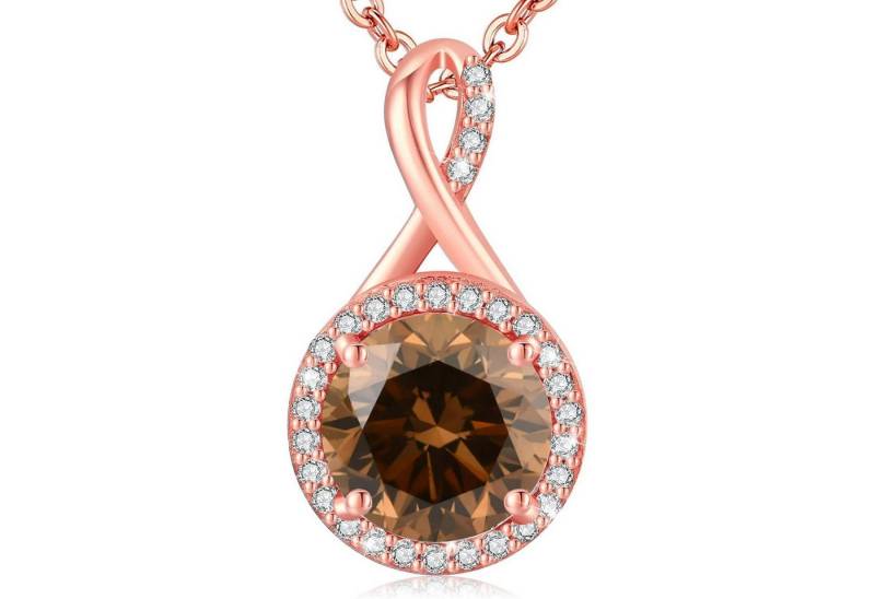 LuxusKollektion Kette und Anhänger Set Halskette Damen Silber Rosegold Sterling Rosé gold-06-Juni von LuxusKollektion