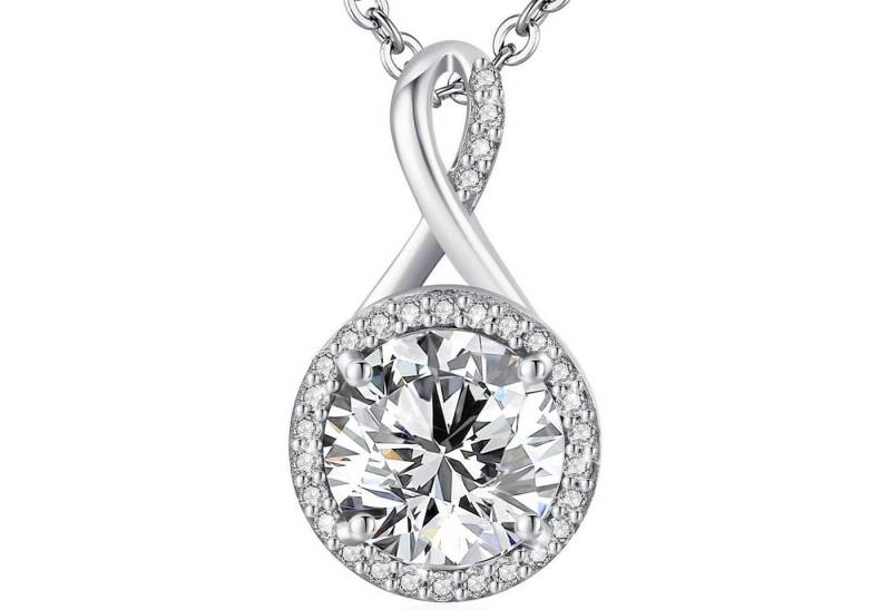 LuxusKollektion Kette und Anhänger Set Halskette Damen Sterling Silber Rosegold Hypoallergen Silber-04-April von LuxusKollektion