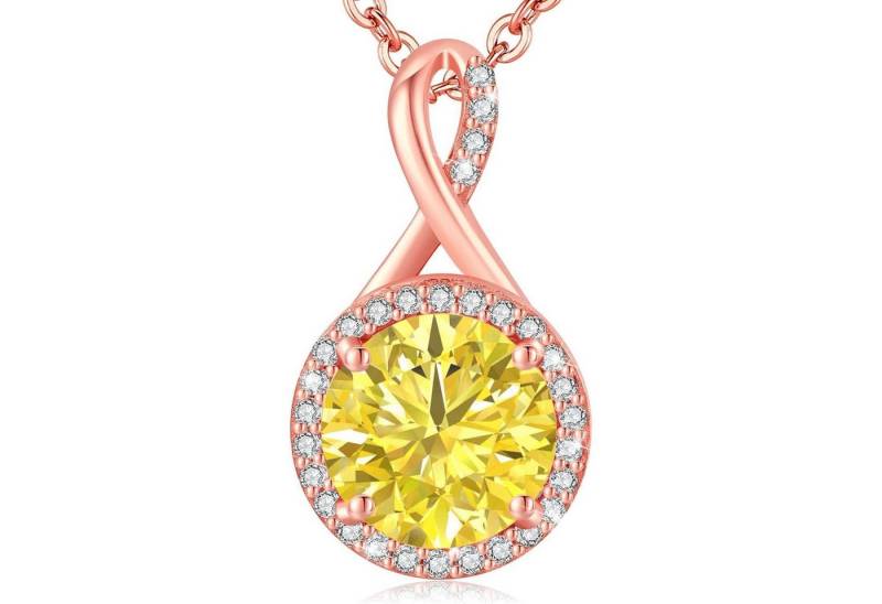 LuxusKollektion Kette und Anhänger Set Halskette Damen Sterling Silber Rosegold Rosé gold-11-November von LuxusKollektion