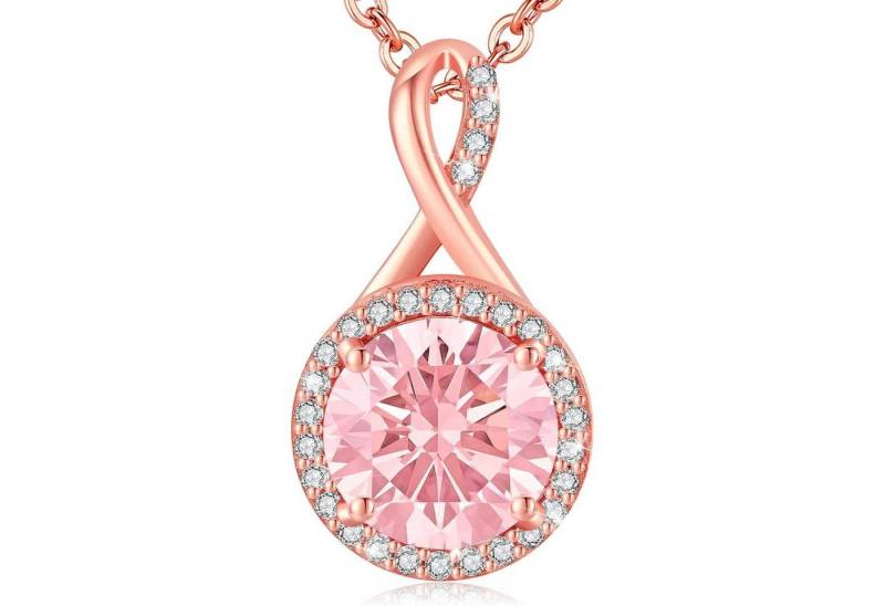 LuxusKollektion Kette und Anhänger Set Halskette Damen Sterlingsilber hypoallergen Rosé gold-10-Oktober von LuxusKollektion