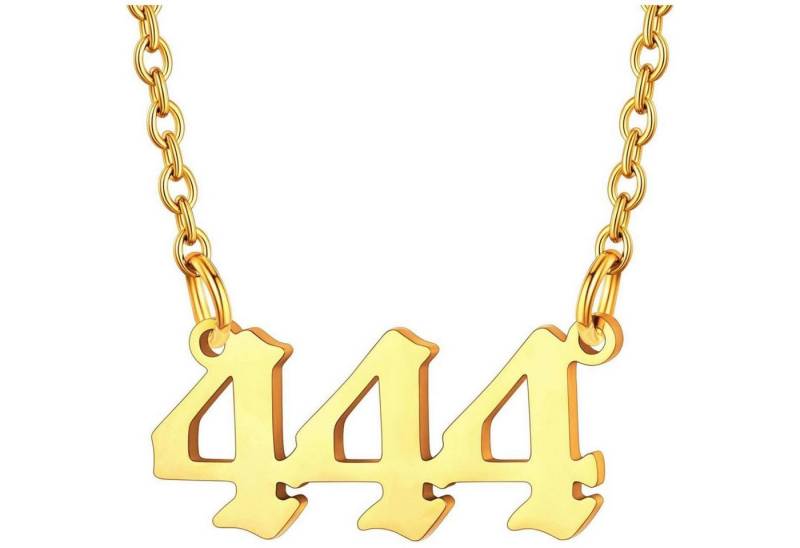 LuxusKollektion Kette und Anhänger Set Halskette Engelszahlen Anhänger Edelstahl Damen Mädchen 444-Gold von LuxusKollektion