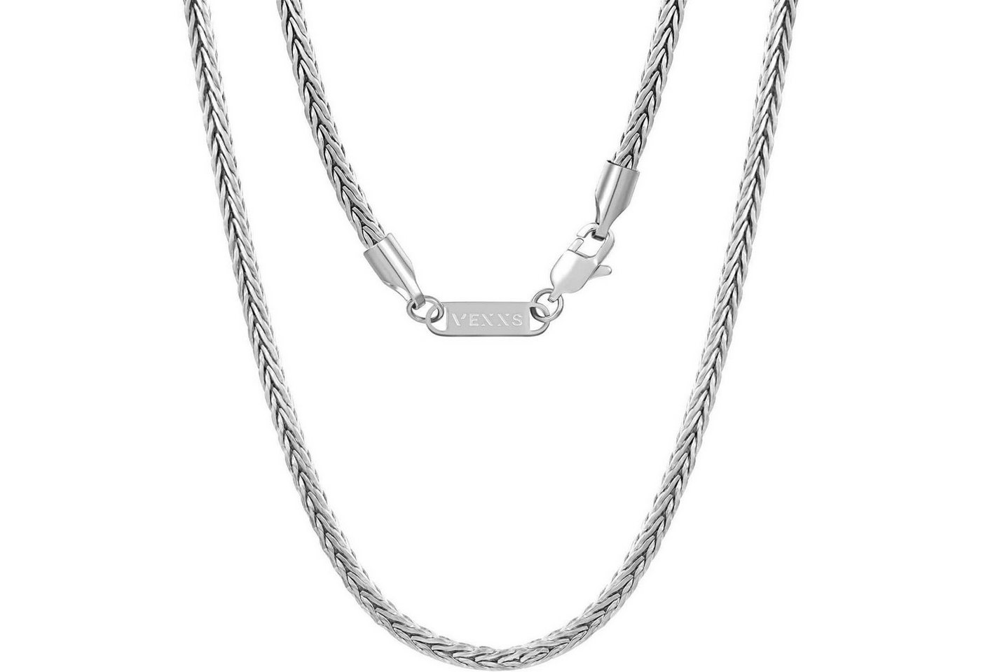 LuxusKollektion Kette und Anhänger Set Halskette Foxtail 3mm 18K Goldkette Silbrig-3mm 55.0 Zentimeter von LuxusKollektion