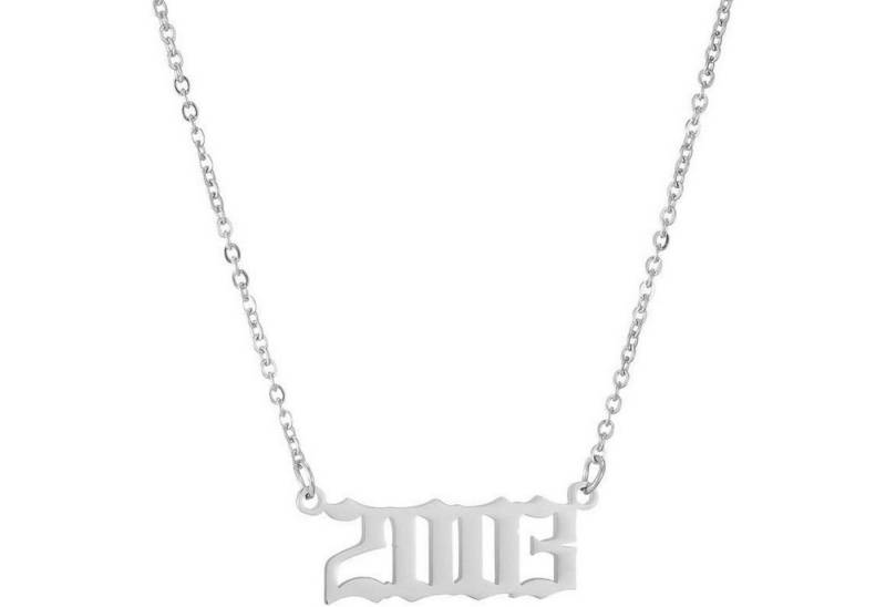 LuxusKollektion Kette und Anhänger Set Halskette Geburtsjahr Anhänger Damen 1980 2019 Gold Silber Edelstahl von LuxusKollektion