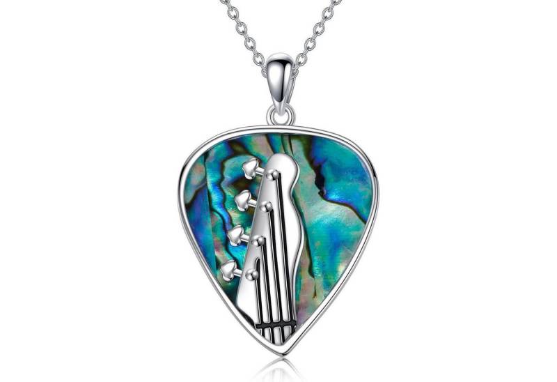 LuxusKollektion Kette und Anhänger Set Halskette Gitarre Anhänger Pick Silber Musik Schmuck Gitarre kette-3 von LuxusKollektion