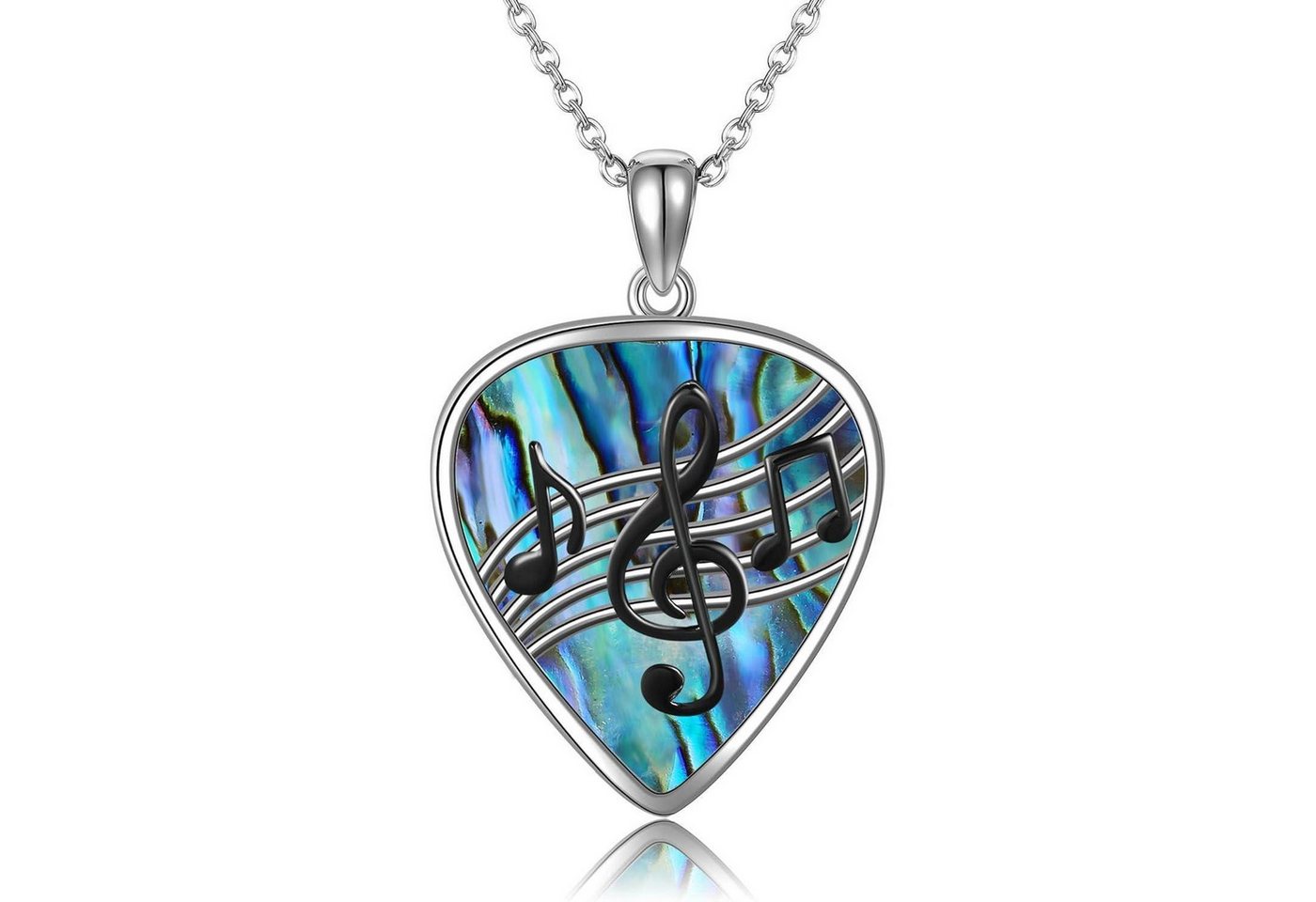 LuxusKollektion Kette und Anhänger Set Halskette Gitarre Pick Anhänger Sterling Silber Gitarre kette-4 von LuxusKollektion