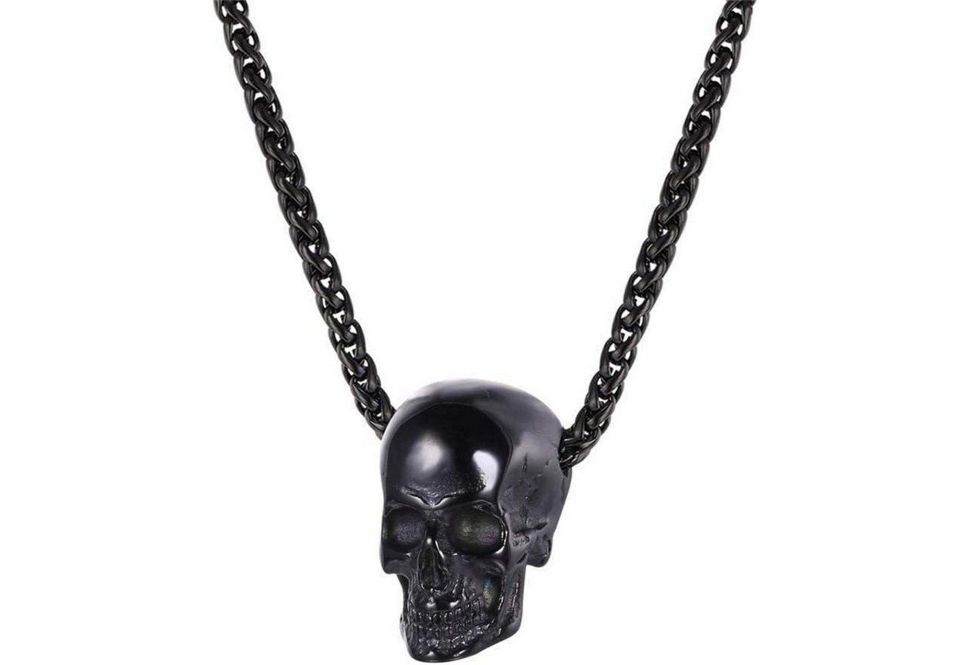 LuxusKollektion Kette und Anhänger Set Halskette Herren 04: Weizenkette-schwarz nicht personalisierbar von LuxusKollektion