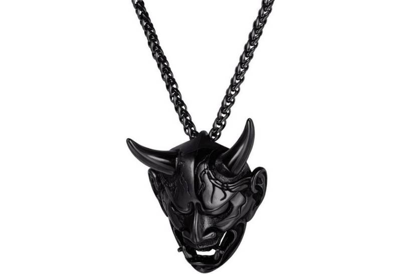 LuxusKollektion Kette und Anhänger Set Halskette Herren Dämonenschädel 01: Schwarz nicht personalisierbar von LuxusKollektion