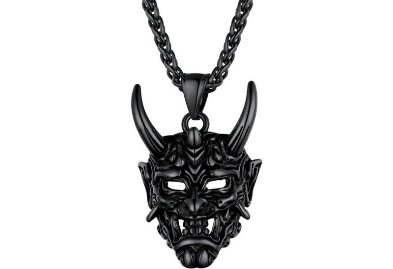 LuxusKollektion Kette und Anhänger Set Halskette Herren Dämonenschädel 02 Schwarz nicht personalisierbar von LuxusKollektion