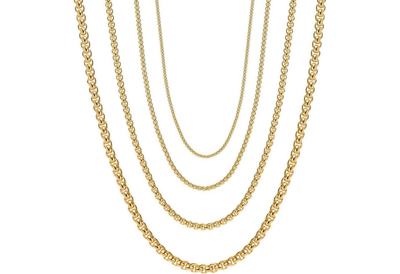 LuxusKollektion Kette und Anhänger Set Halskette Herren Damen Edelstahl Silber Breite: 2 mm 60.0 Zentimeter von LuxusKollektion