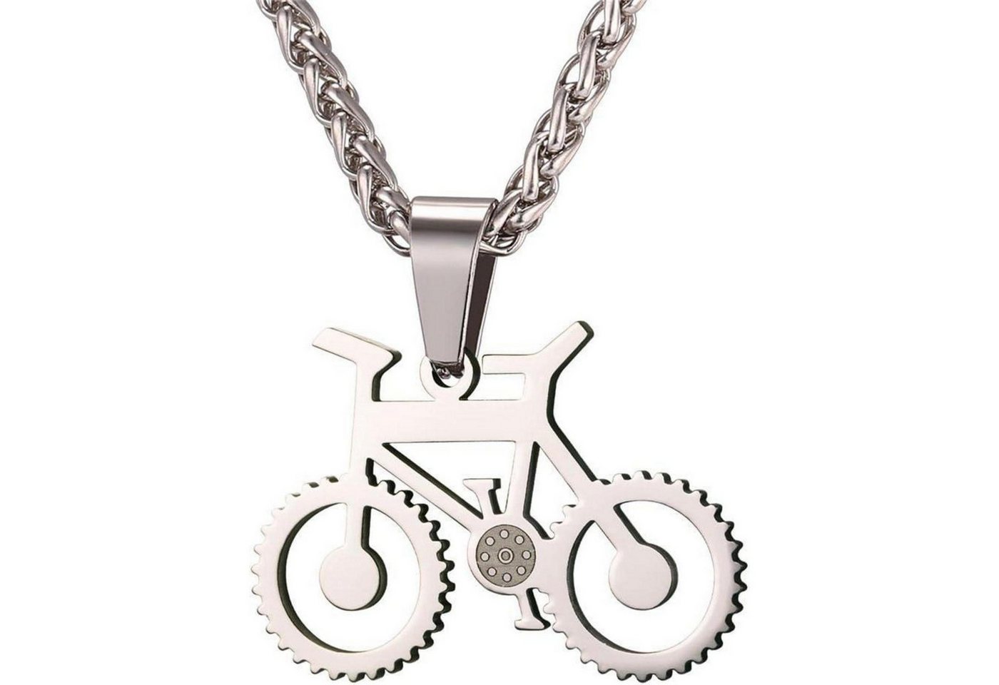 LuxusKollektion Kette und Anhänger Set Halskette Herren Edelstahl Anhänger Hantel Fitness 04 Silber von LuxusKollektion