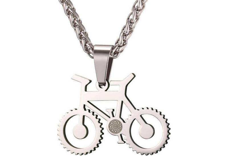 LuxusKollektion Kette und Anhänger Set Halskette Herren Edelstahl Anhänger Hantel Fitness 04 Silber von LuxusKollektion