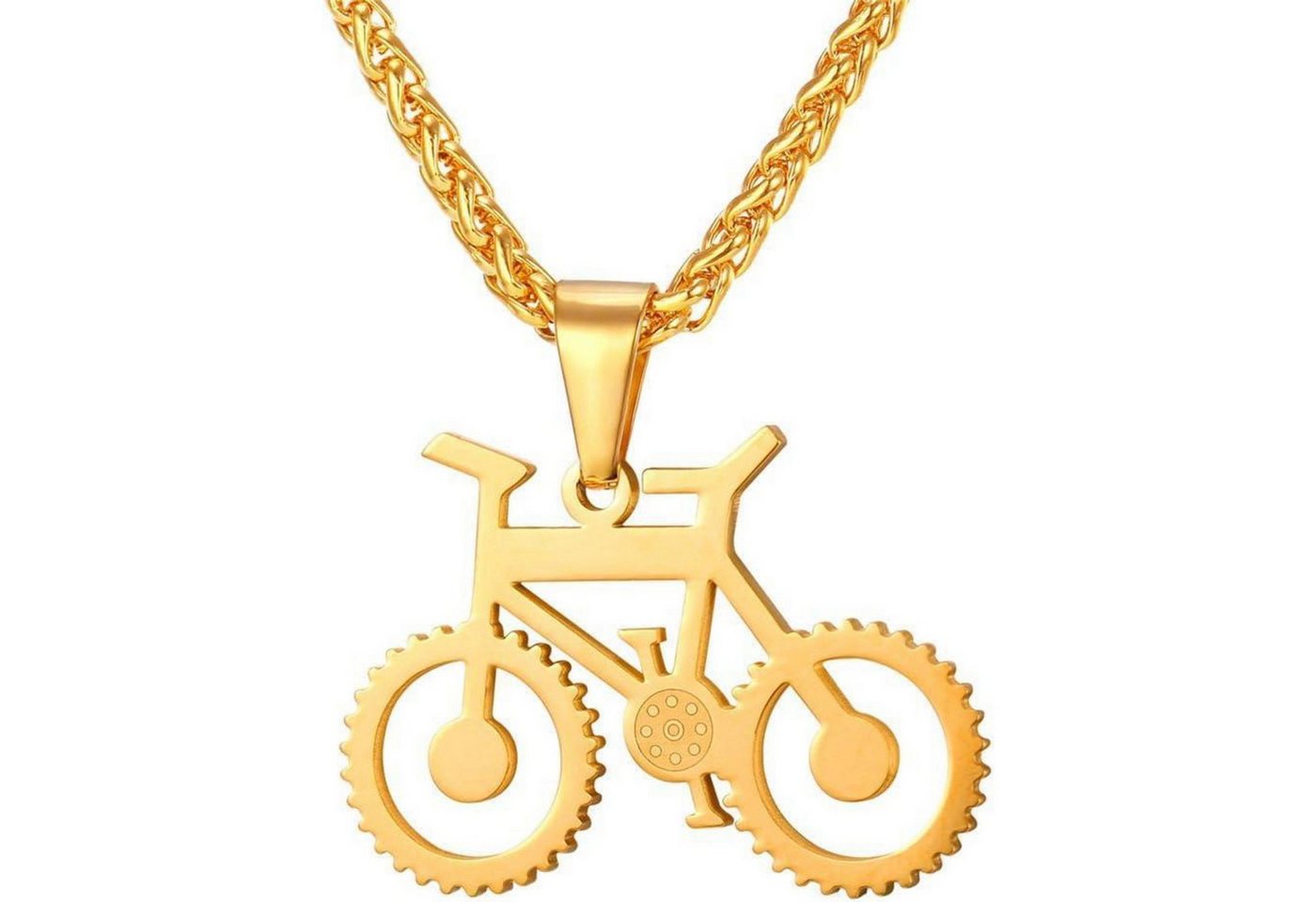 LuxusKollektion Kette und Anhänger Set Halskette Herren Hantel Boxhandschuhe Edelstahl Gym 04-Gold von LuxusKollektion