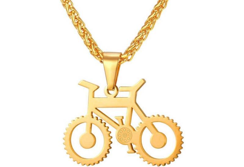 LuxusKollektion Kette und Anhänger Set Halskette Herren Hantel Boxhandschuhe Edelstahl Gym 04-Gold von LuxusKollektion