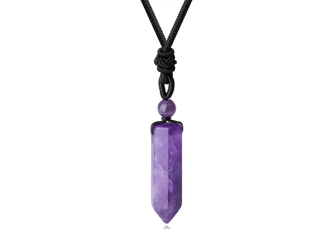 LuxusKollektion Kette und Anhänger Set Halskette Herren Kristall Sechseck Lederseil Reiki B Amethyst von LuxusKollektion