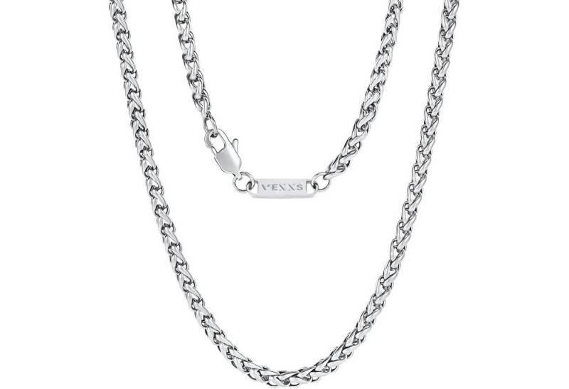 LuxusKollektion Kette und Anhänger Set Halskette Herren Panzerkette Cuban Link Silbrig-4mm 61.0 Zentimeter von LuxusKollektion