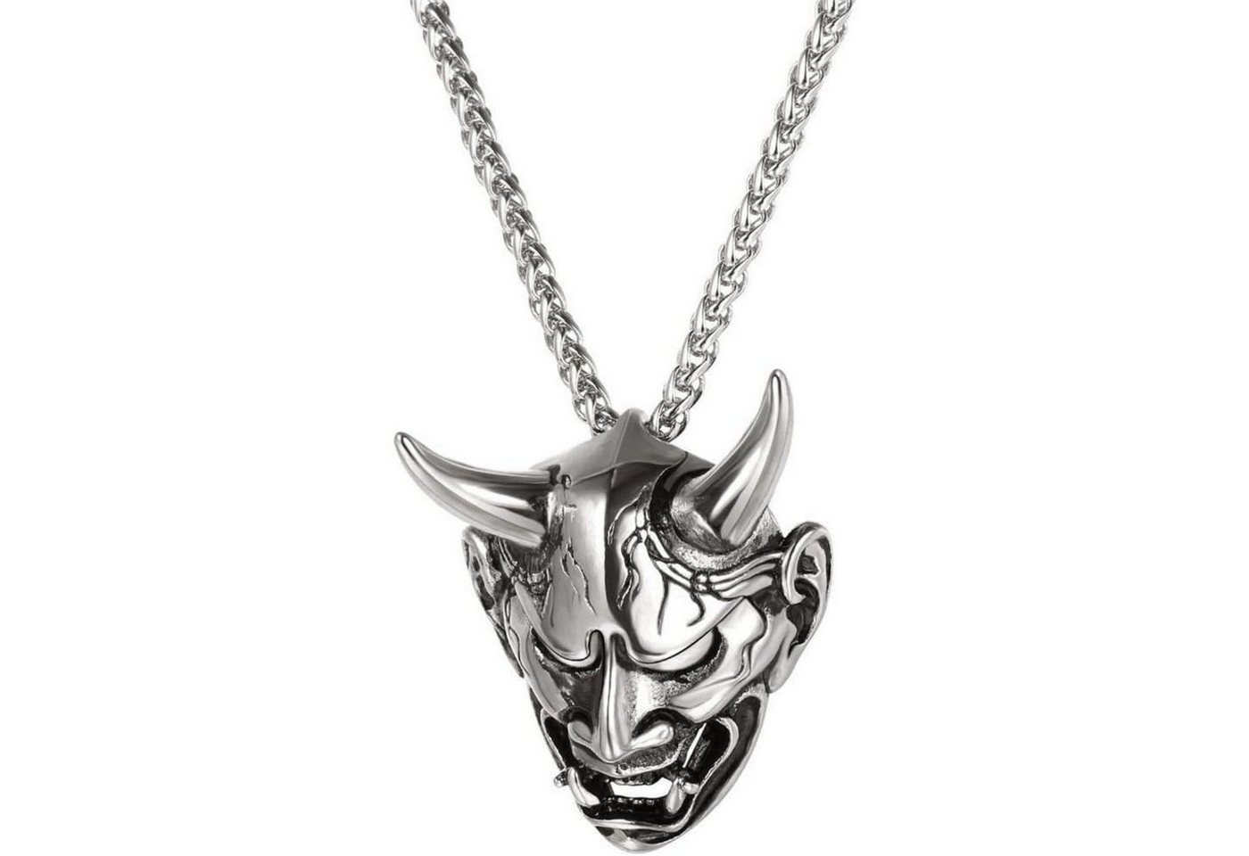 LuxusKollektion Kette und Anhänger Set Halskette Herren Totenkopf Punk 01 Silber nicht personalisierbar von LuxusKollektion