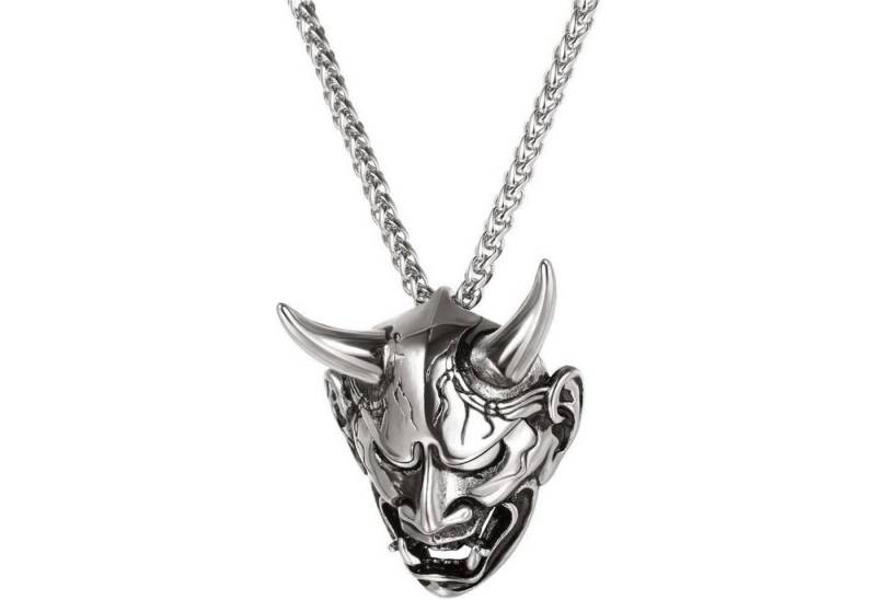 LuxusKollektion Kette und Anhänger Set Halskette Herren Totenkopf Punk 01 Silber nicht personalisierbar von LuxusKollektion