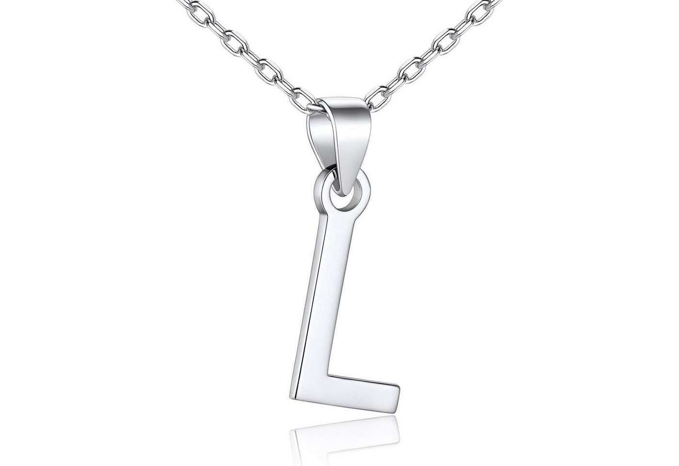 LuxusKollektion Kette und Anhänger Set Halskette Initiale Anhänger Buchstaben Alphabet 925 Silber Buchstabe L von LuxusKollektion