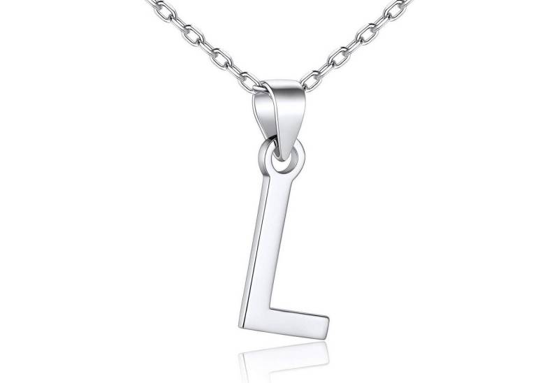 LuxusKollektion Kette und Anhänger Set Halskette Initiale Anhänger Buchstaben Alphabet 925 Silber Buchstabe L von LuxusKollektion