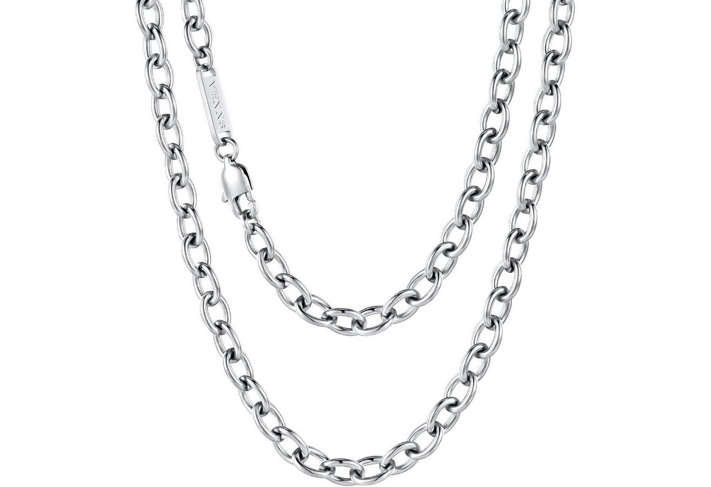 LuxusKollektion Kette und Anhänger Set Halskette Kabelkette 6mm 18K Gold Silbrig-6mm 65.0 Zentimeter von LuxusKollektion