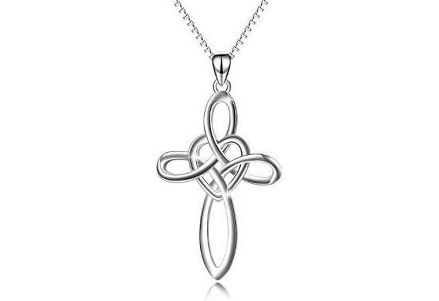 LuxusKollektion Kette und Anhänger Set Halskette Kreuz Anhänger Keltischer Knoten Herz Frauen Silber von LuxusKollektion