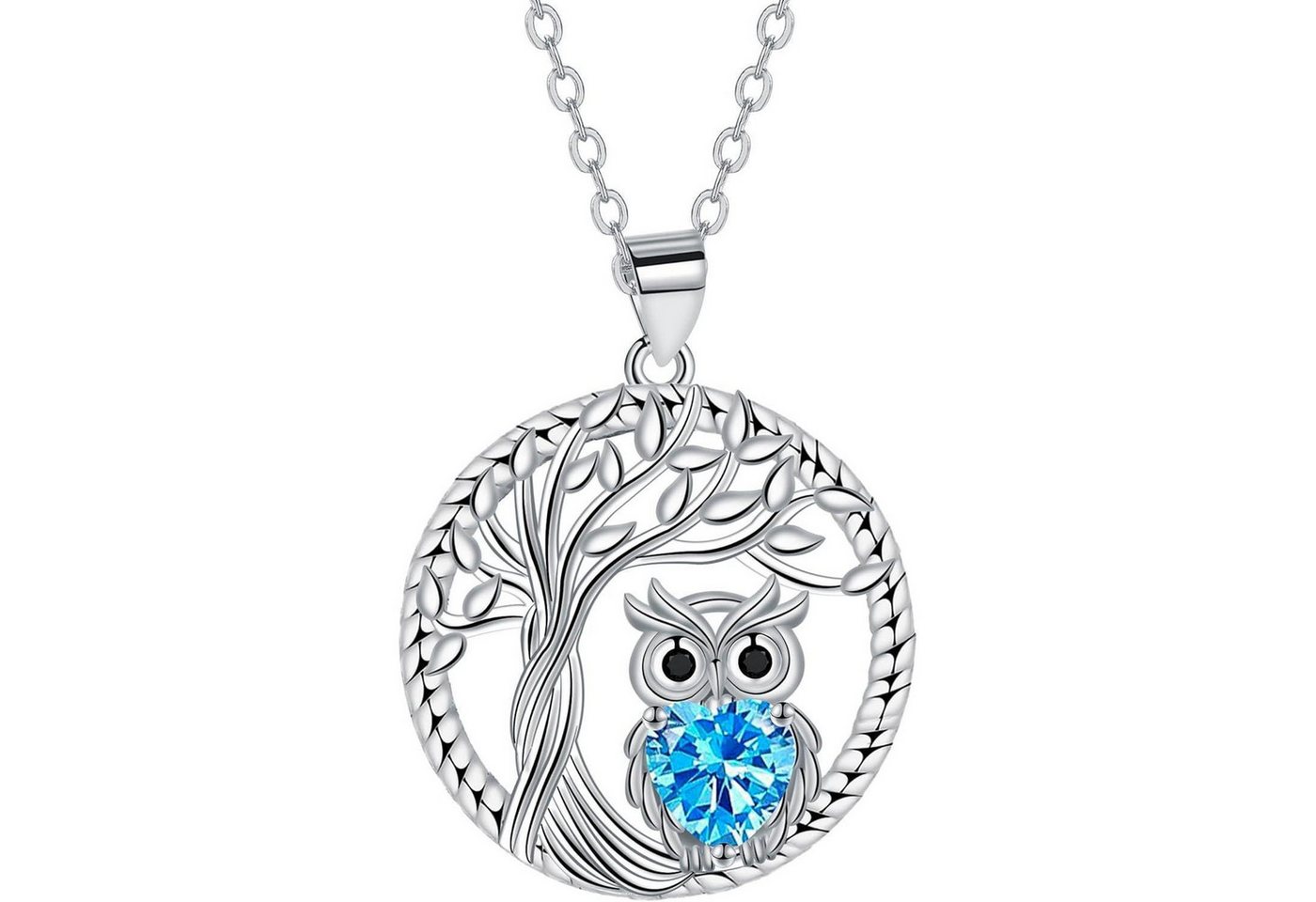 LuxusKollektion Kette und Anhänger Set Halskette Lebensbaum Damen 925 Sterling Silber Freundin Silber-4 von LuxusKollektion