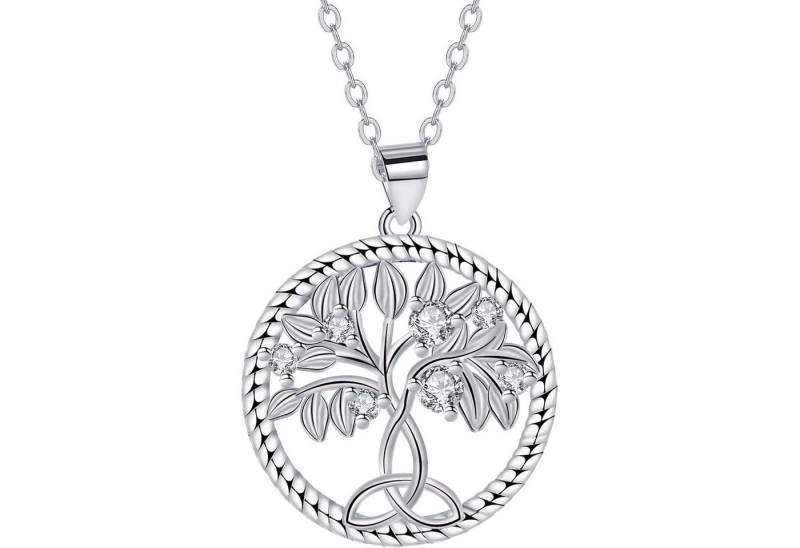 LuxusKollektion Kette und Anhänger Set Halskette Lebensbaum Damen 925 Sterling Silber Geschenk Silber-5 von LuxusKollektion