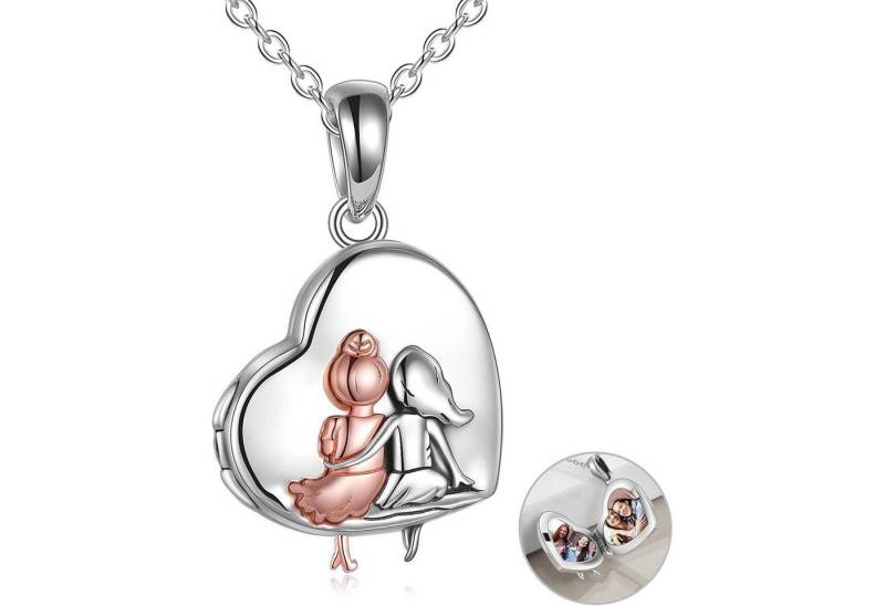 LuxusKollektion Kette und Anhänger Set Halskette Schwester 925 Sterlingsilber Infinity Schwester Medaillon von LuxusKollektion