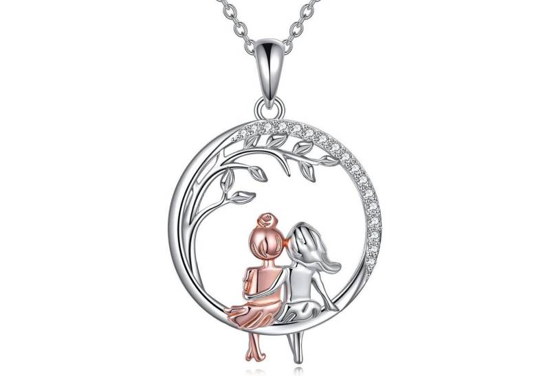 LuxusKollektion Kette und Anhänger Set Halskette Schwestern Sterlingsilber Infinity Herz 2 Schwestern von LuxusKollektion