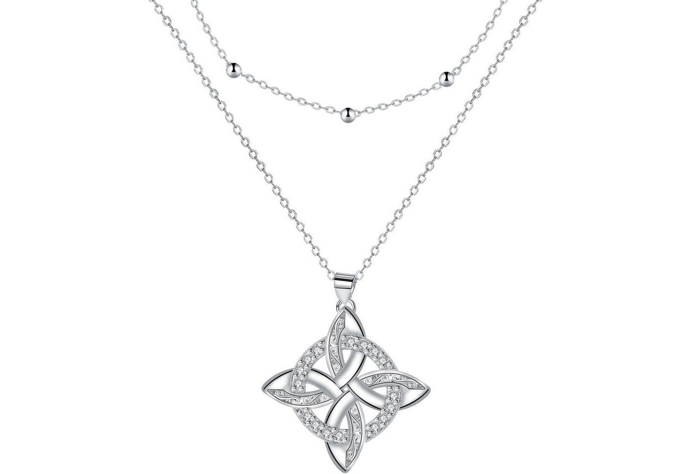 LuxusKollektion Kette und Anhänger Set Halskette Silber 925 Damen Geschenk Weihnachten Muttertag Keltisches von LuxusKollektion