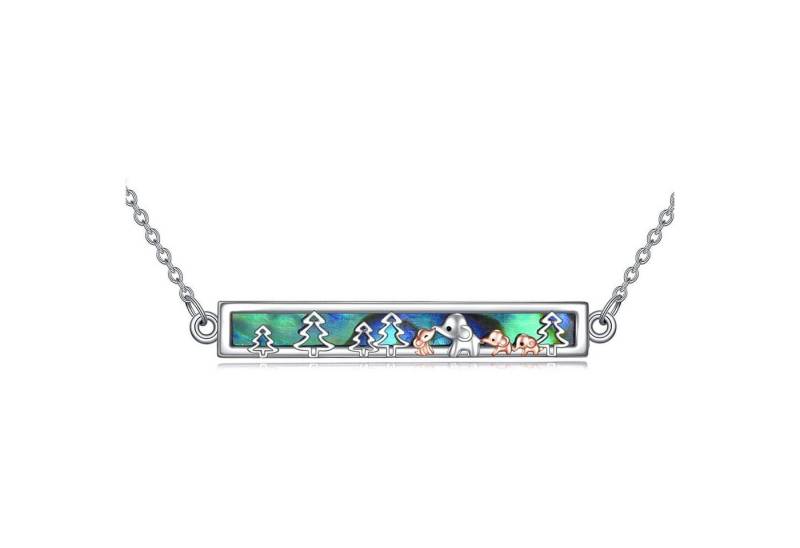 LuxusKollektion Kette und Anhänger Set Halskette Silber Mama Bär Elefant Anhänger Elefantenmama mit 3 Babys von LuxusKollektion