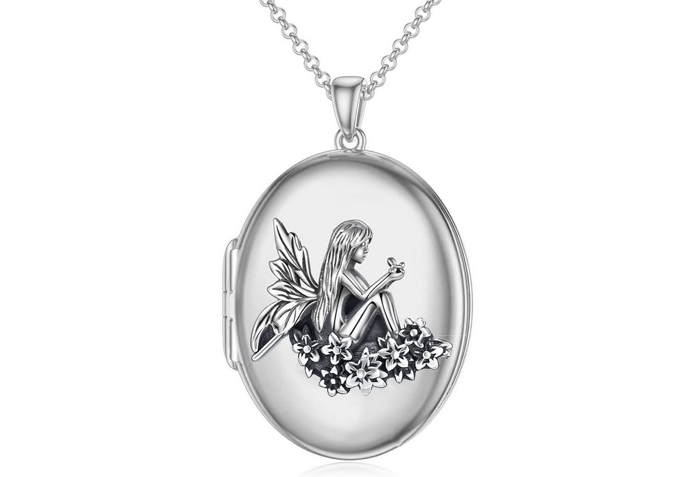 LuxusKollektion Kette und Anhänger Set Halskette Sterling Silber Fuchs Mond Katze Anhänger Medaillon-fee von LuxusKollektion