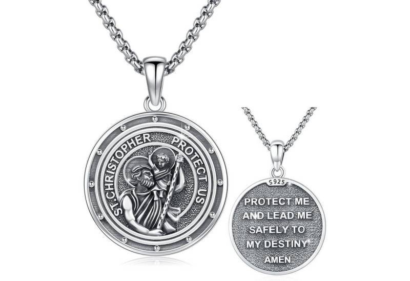 LuxusKollektion Kette und Anhänger Set Halskette Sterlingsilber 925 St. Christophorus Halskette.5 von LuxusKollektion